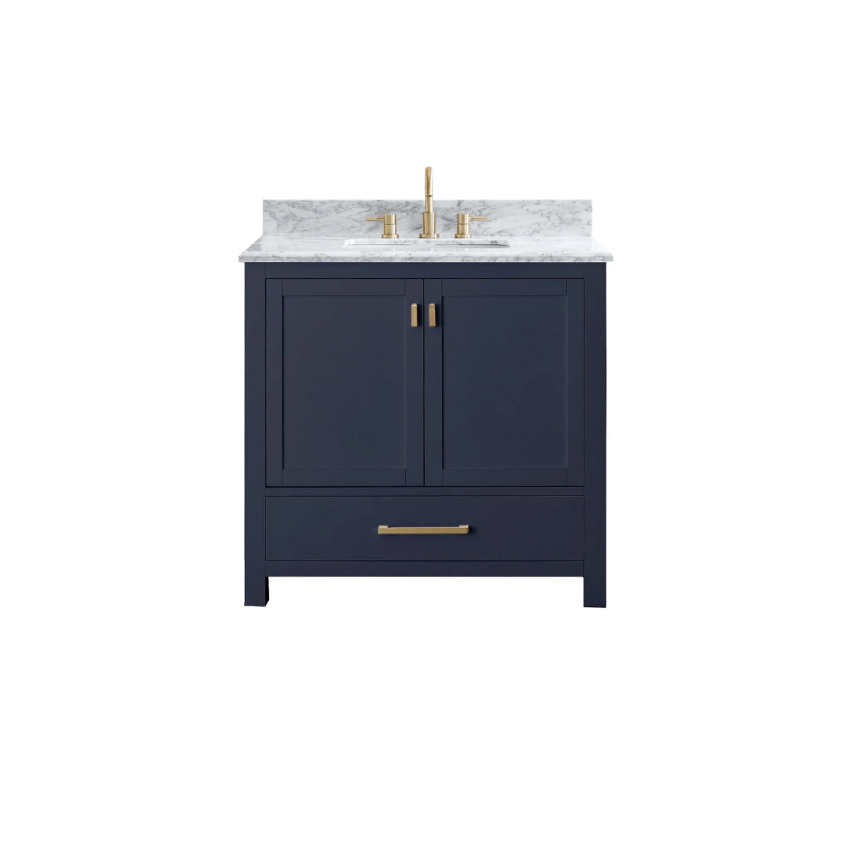 Modero 36" Freestanding Bathroom Vanity with Stone Top and Vitreous China Undermount Sink