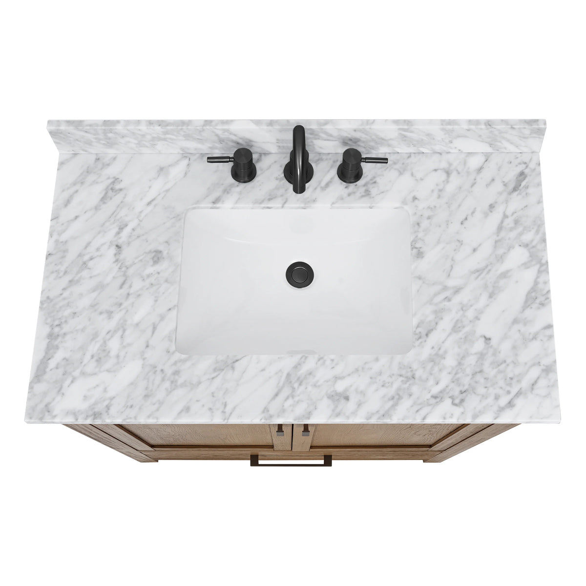 Modero 36" Freestanding Bathroom Vanity with Stone Top and Vitreous China Undermount Sink