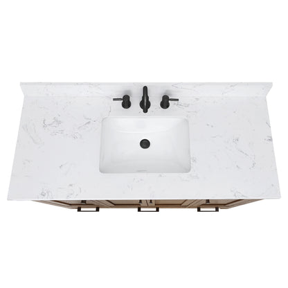 Modero 48" Freestanding Bathroom Vanity with Stone Top and Vitreous China Undermount Sink