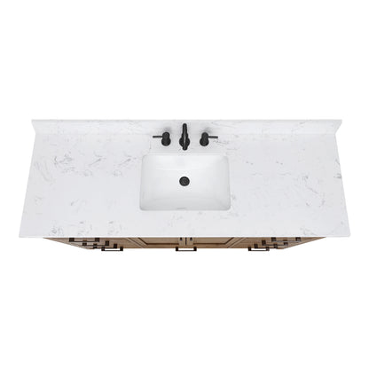 Modero 60" Freestanding Bathroom Vanity with Stone Top and Vitreous China Undermount Sink