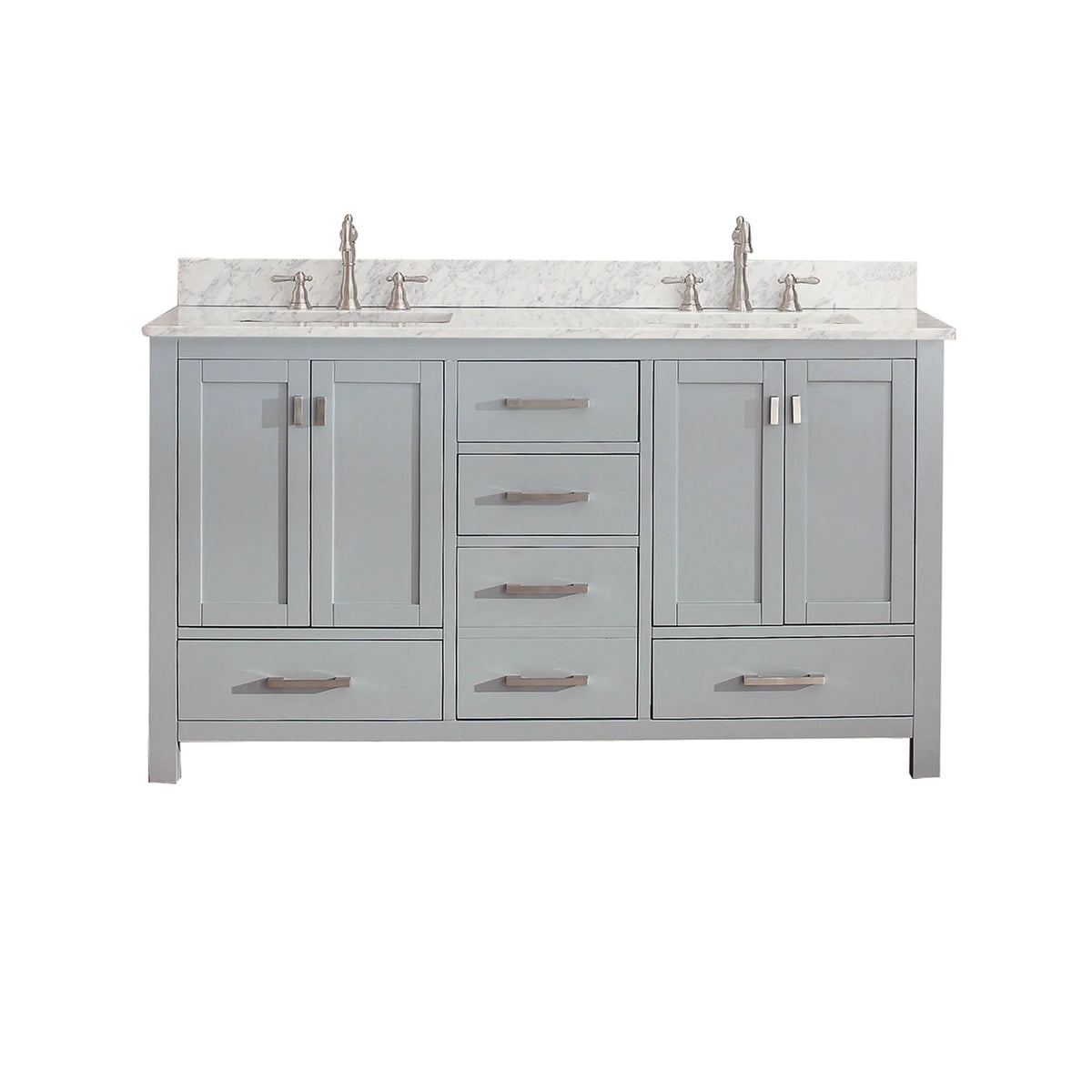 Modero 60" Freestanding Bathroom Vanity with Stone Top and Vitreous China Undermount Sink