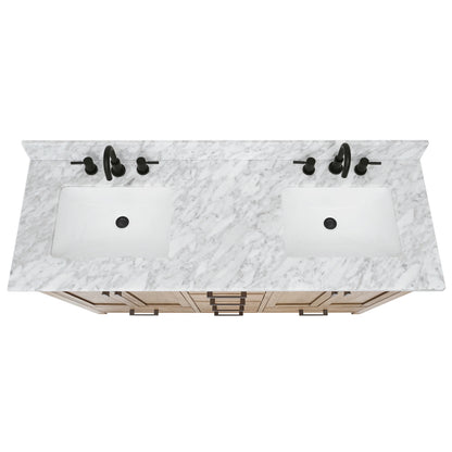 Modero 60" Freestanding Bathroom Vanity with Stone Top and Vitreous China Undermount Sink
