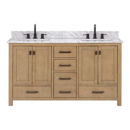Modero 60" Freestanding Bathroom Vanity with Stone Top and Vitreous China Undermount Sink