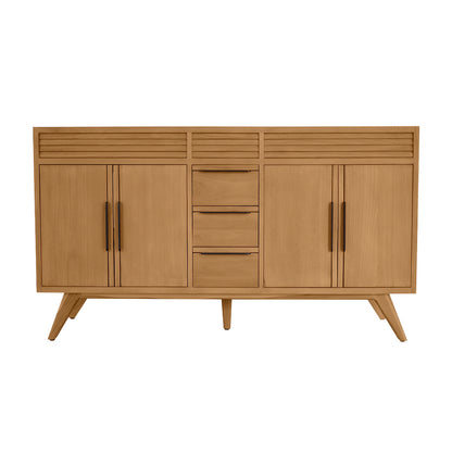Taylor 60" Freestanding Bathroom Vanity with Stone Top and Vitreous China Undermount Sinks