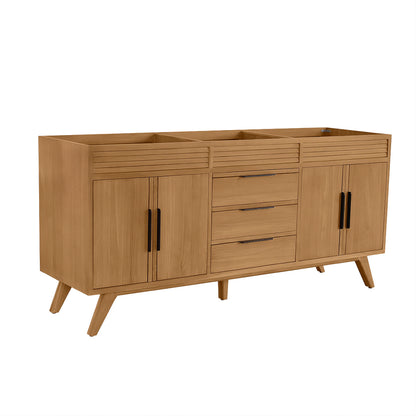 Taylor 72" Freestanding Bathroom Vanity with Stone Top and Vitreous China Undermount Sinks