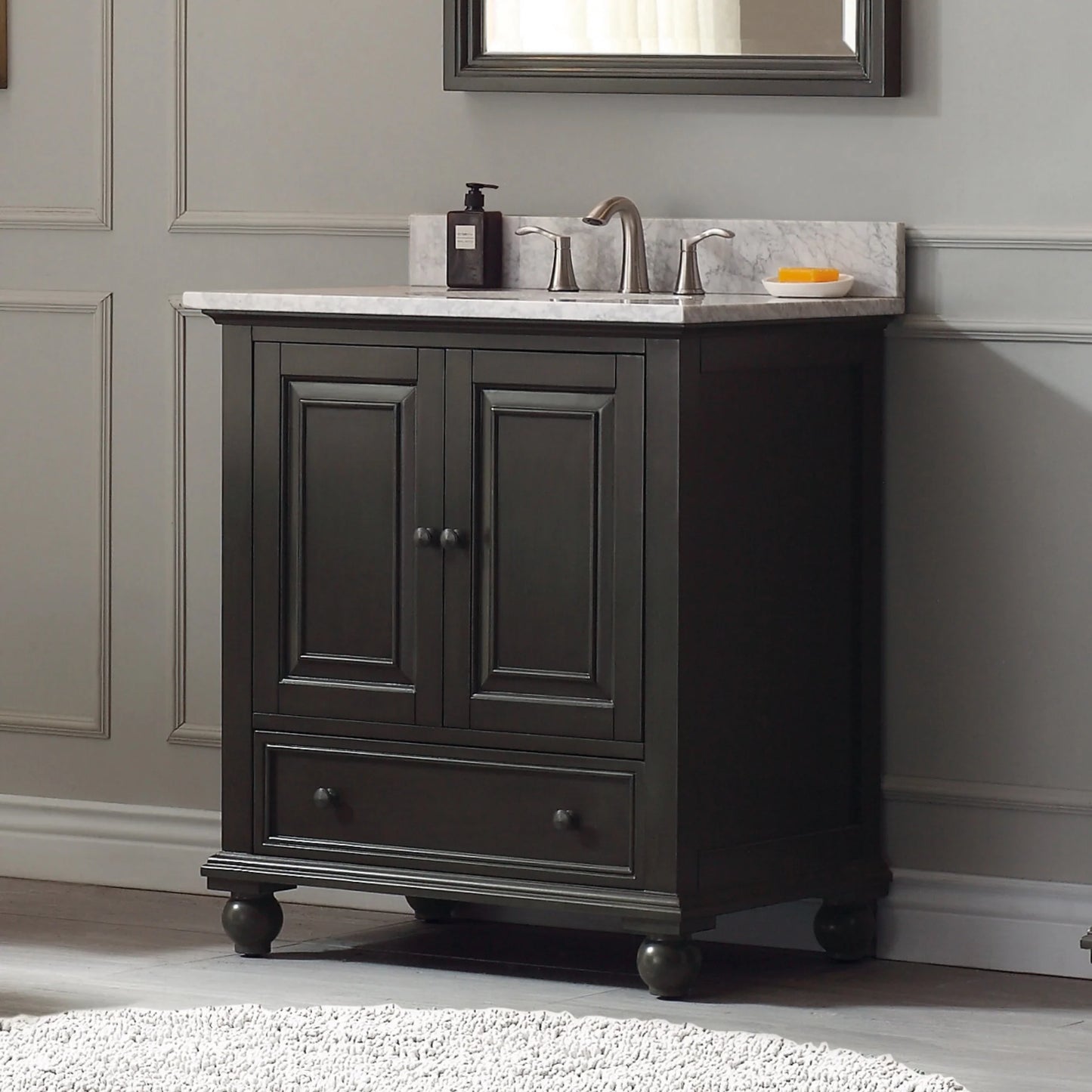 Carrara White Marble Top With Sink  Modern Bathroom Vanity - KBF Home Improvement
