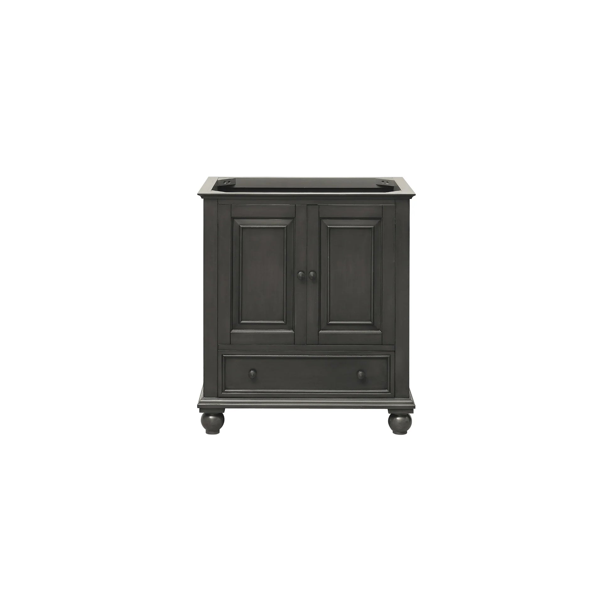luxury bathroom vanity with 1 drawer + 2 doors, black bronze hardware & freestanding design. KBH Home Improvement