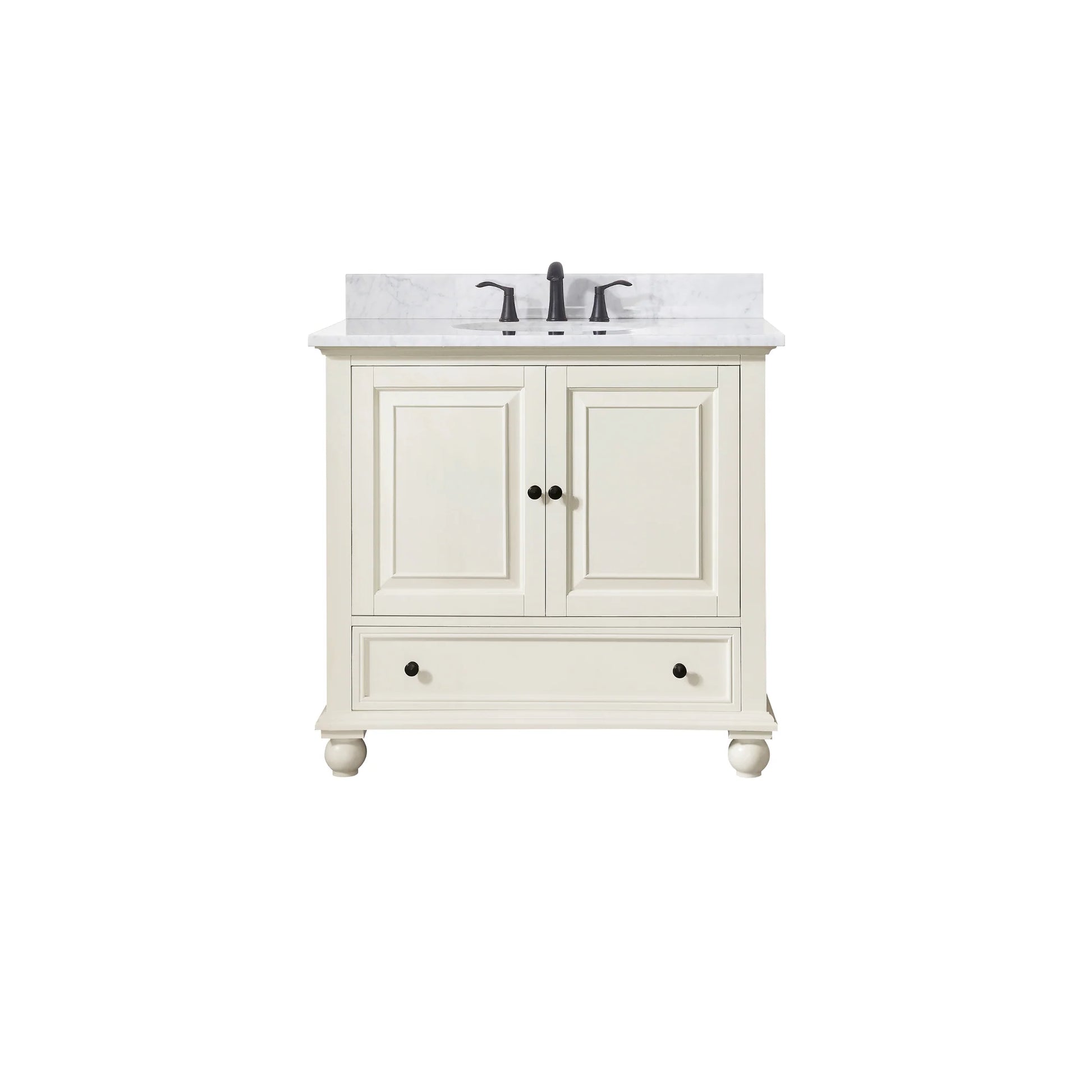 Carrara White Marble Top With Sink  Modern Bathroom Vanity - KBF Home Improvement