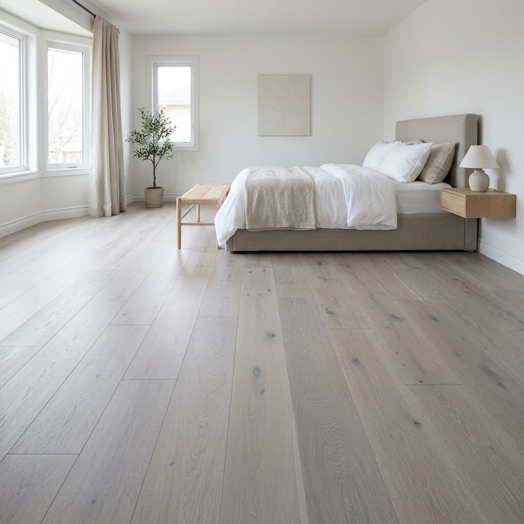Elegant Frostwood Engineered Wood Flooring installed in a bedroom