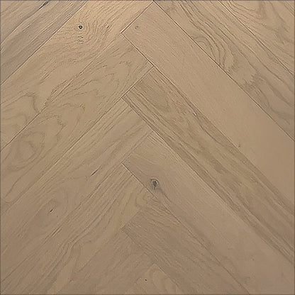 Herringbone Sahara Oak engineered European white oak flooring, herringbone blocks, wire brushed, matte UV lacquer