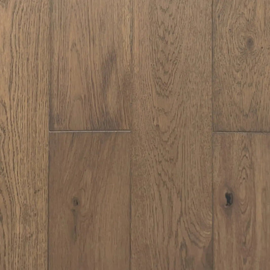 Summit Mountain Flint engineered European oak flooring, wire brushed, aluminum oxide finish, 5 inch boards