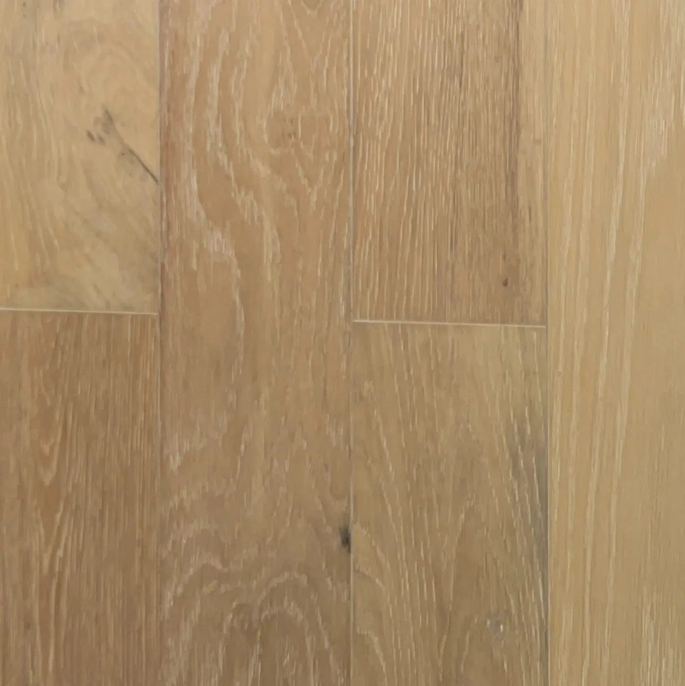 Summit Mountain Linen Beige engineered European oak flooring, wire brushed, aluminum oxide finish, 1/2 inch thick