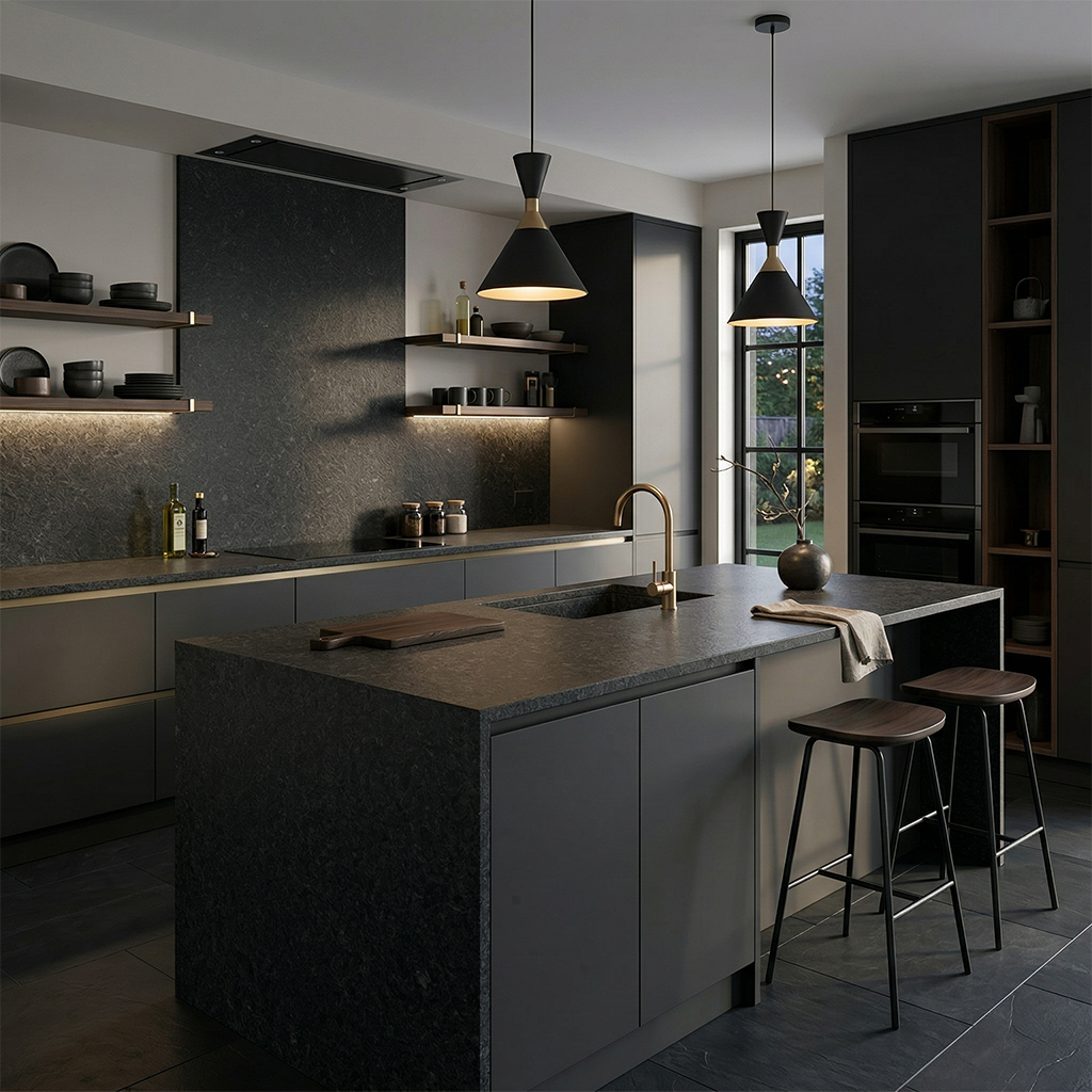 BCS-Angola Black Antique Leather Granite Slab