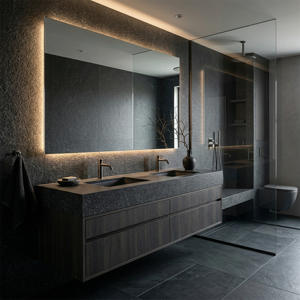 BCS-Angola Silver Black Leather Granite Slab