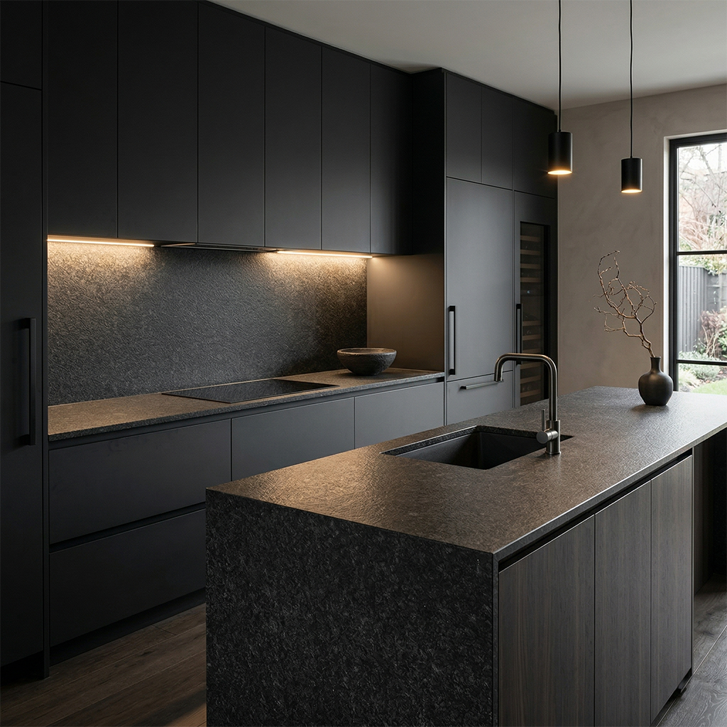 BCS-Angola Silver Black Leather Granite Slab