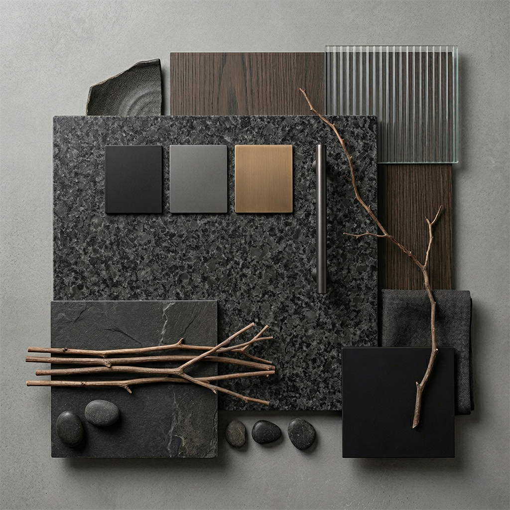 BCS-Angola Silver Black Leather Granite Slab