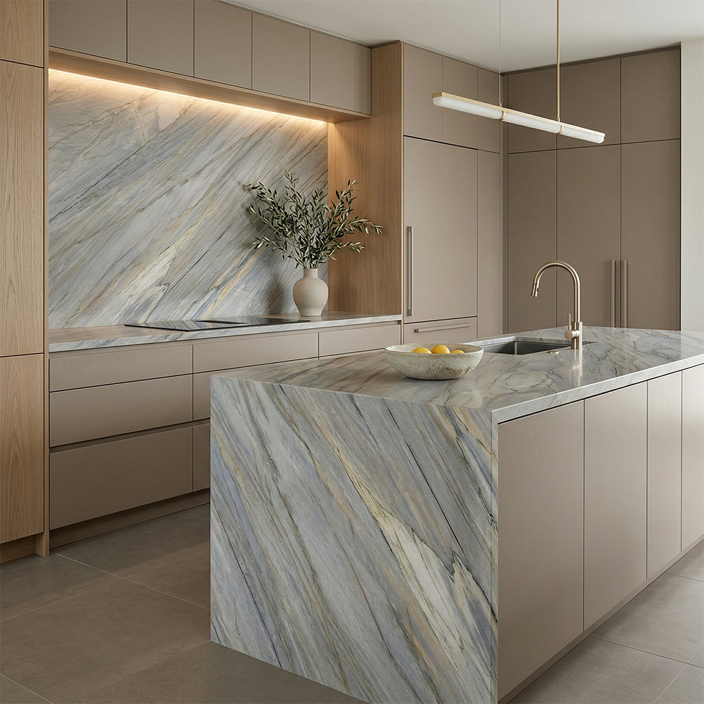 BCS-Aurora Blue Brazilian Quartzite Slab