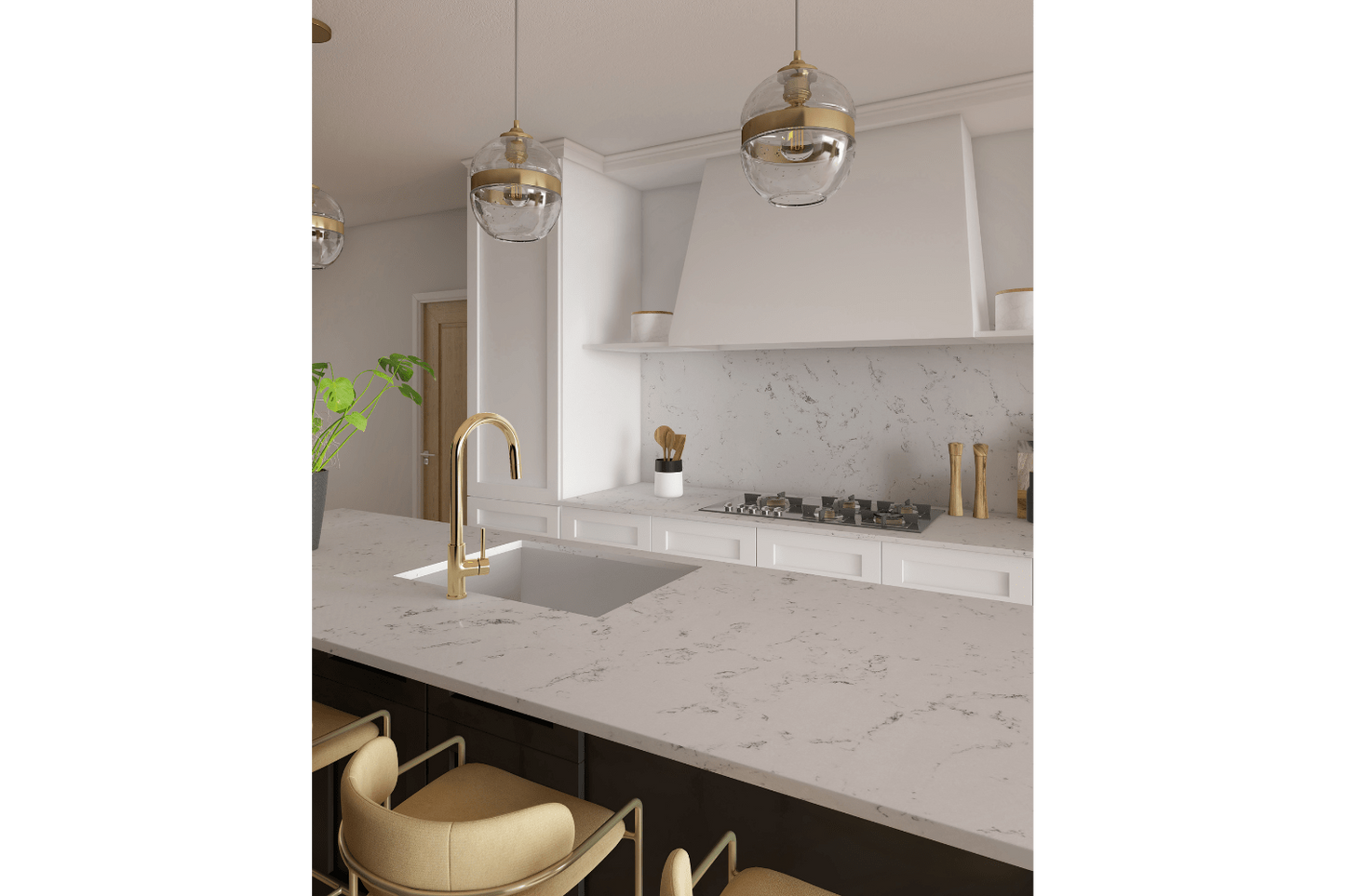 BCS-Bianco Swan Quartz Slab