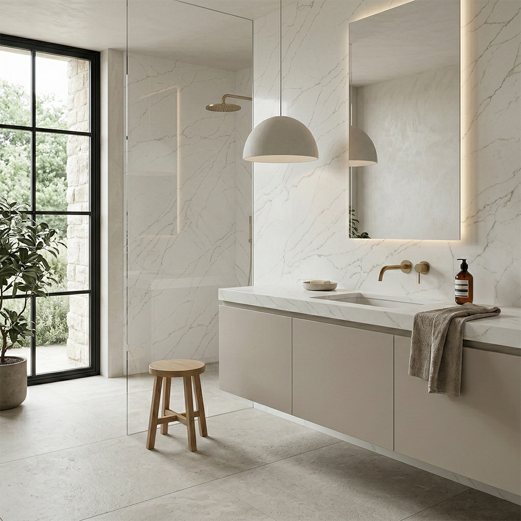 Additional view 3 of the Calacatta Harmony engineered quartz slab