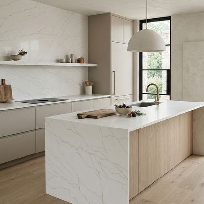 Additional view 2 of the Calacatta Harmony engineered quartz slab