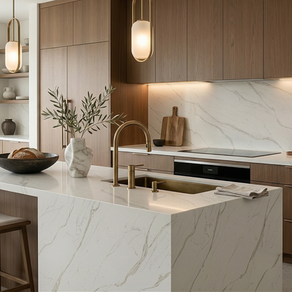 BCS-Calacatta Lucca Quartz Slab