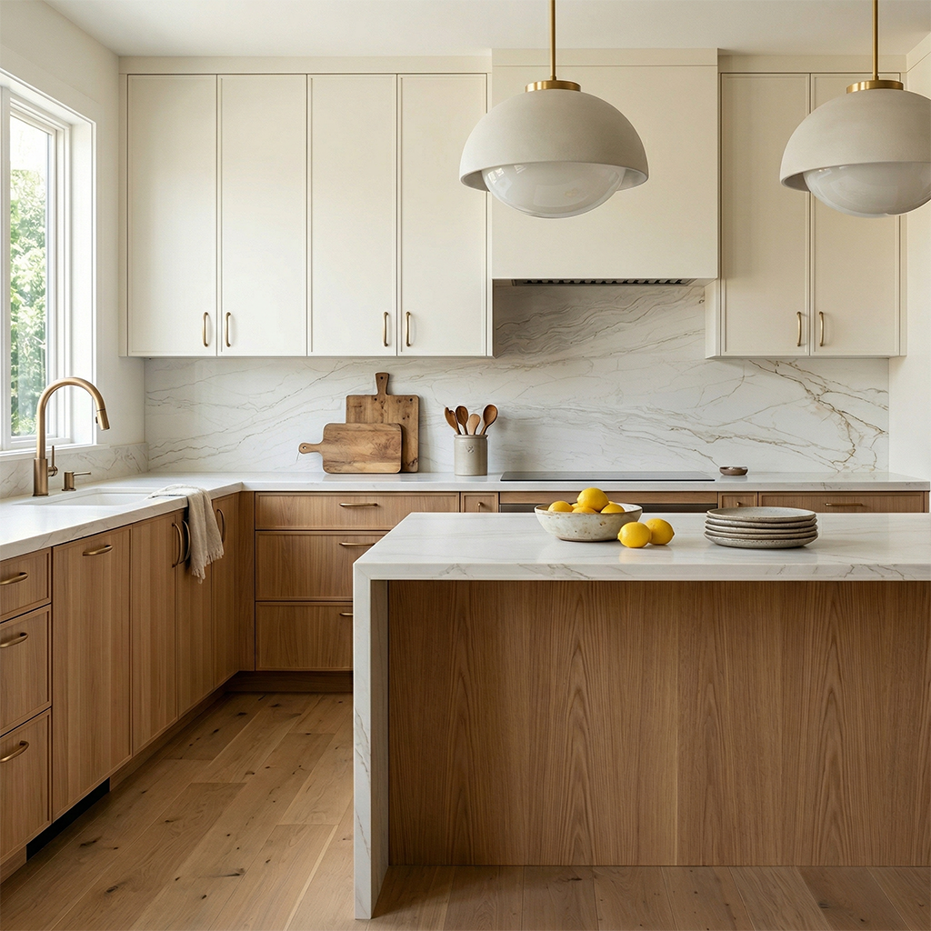 BCS-Calacatta Mist Quartz Slab