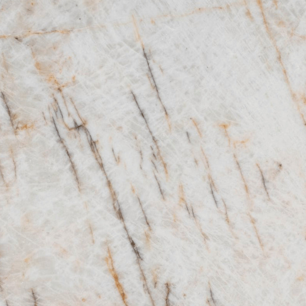 Cristallo Brazilian quartzite slab, grey base with brown and gold cloudy pattern, polished finish