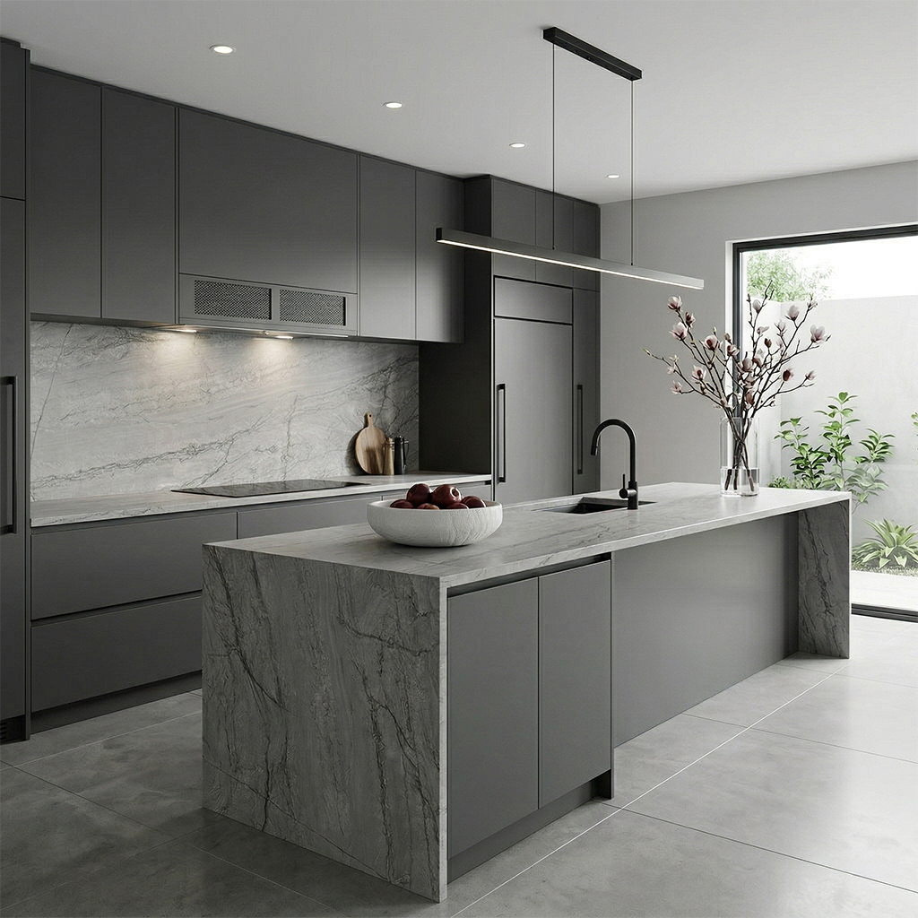 BCS-Platinum Grey Brazilian Quartzite Slab