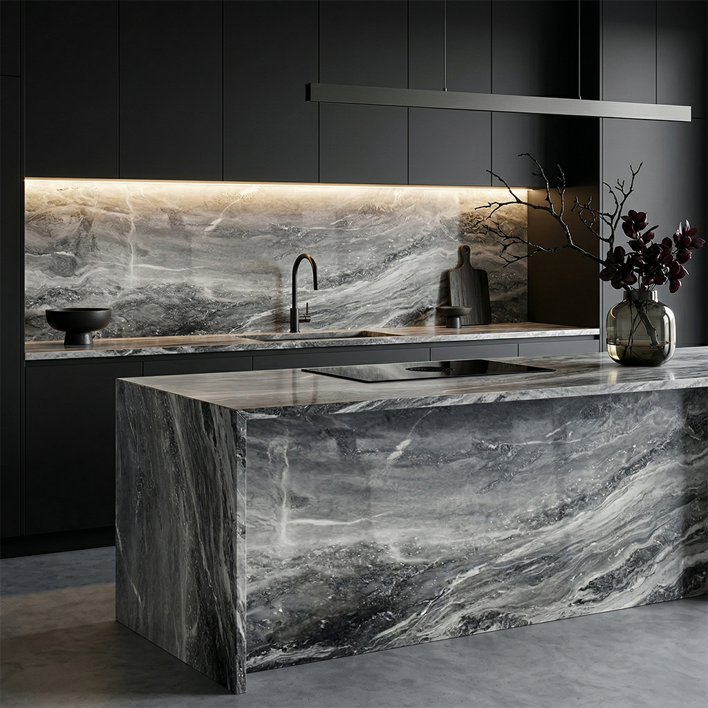 BCS-Rhino Grey Asian Natural Marble Slab