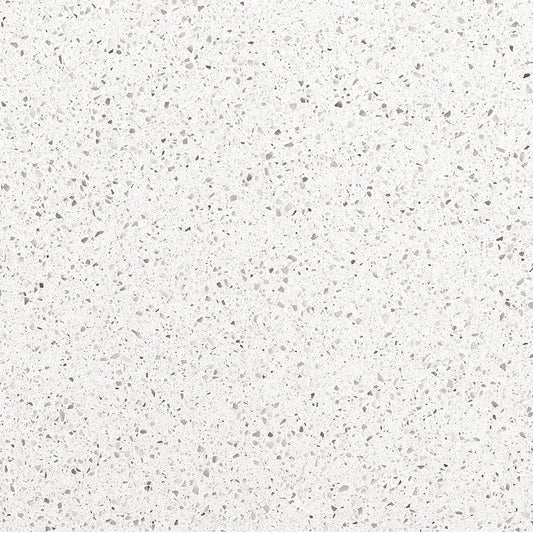 Sparkling Ice engineered quartz slab, white with sparkling crystal flecks, polished finish