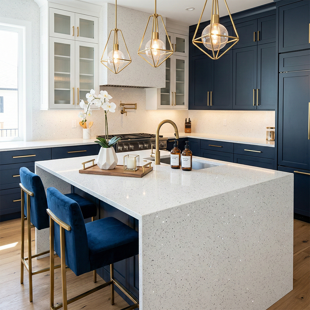 BCS-Sparkling Ice Quartz Slab