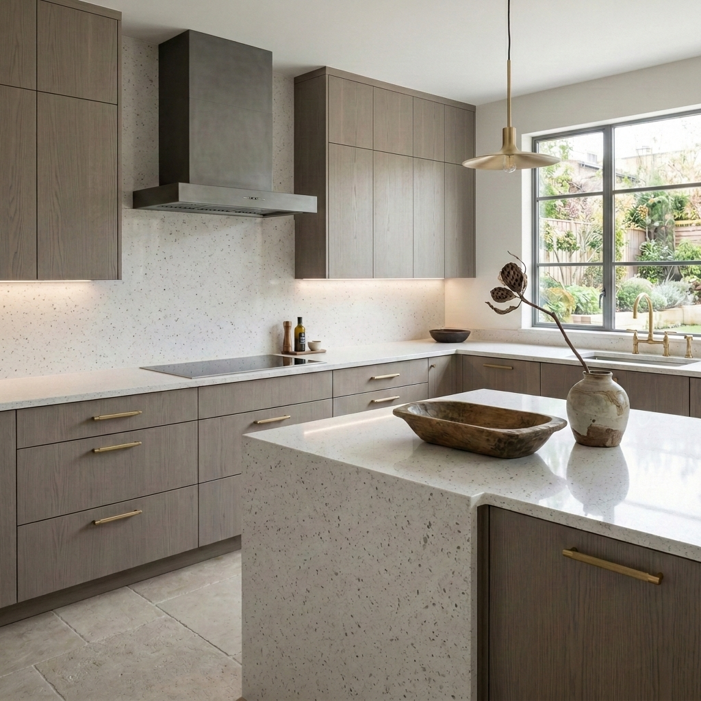 BCS-Sparkling White Quartz Slab