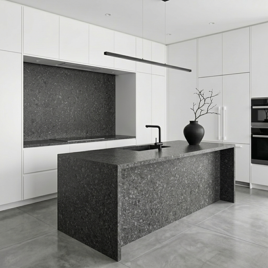 BCS-Steel Grey Asian Leather Granite Slab