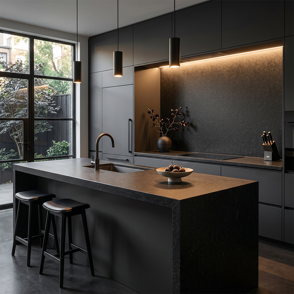 BCS-Zimbabwe Black Leather Granite Slab