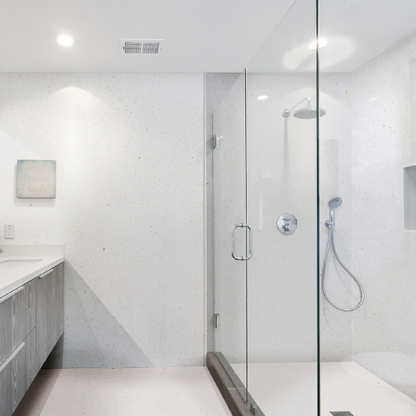 Frost White Marble Composite Shower Wall Panel