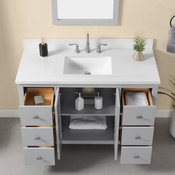 Arlington 48" Freestanding Bathroom Vanity with Sintered Stone Top and Vitreous China Undermount Sink