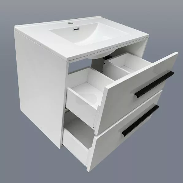 Camille 30" Wall Mounted Bathroom Vanity with Engineered Marble Integrated Sink Top