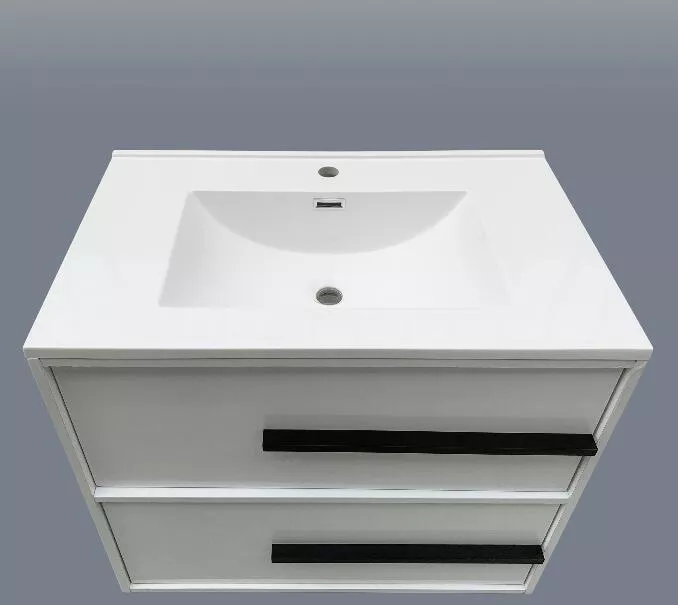 Camille 30" Wall Mounted Bathroom Vanity with Engineered Marble Integrated Sink Top