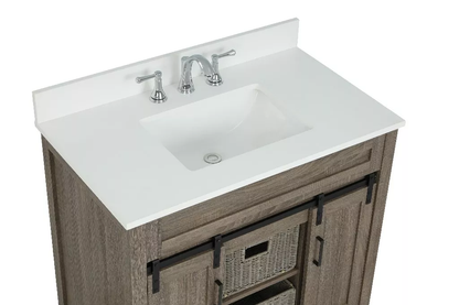 Chesterton 36" Freestanding Bathroom Vanity with White Quartz Top and Vitreous China Undermount Sink