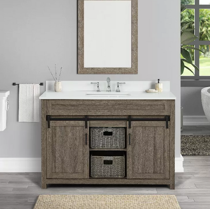Chesterton 48" Freestanding Bathroom Vanity with White Quartz Top and Vitreous China Undermount Sink