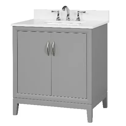 Hutton 36" Freestanding Bathroom Vanity with White Quartz Top and Vitreous China Undermount Sink