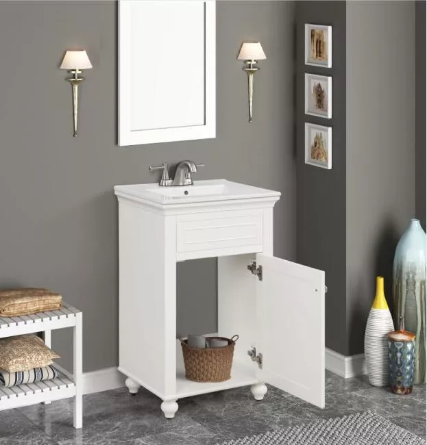 Lola 20" Freestanding Bathroom Vanity with Porcelain Integrated Sink Top