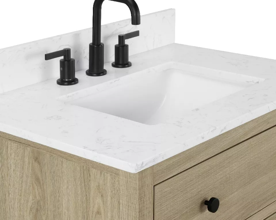 Lorenzo 30" Freestanding Bathroom Vanity with Engineered Stone Top and Vitreous China Undermount Sink
