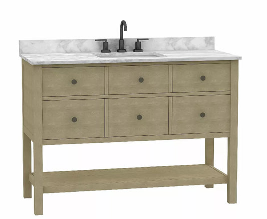 Lorenzo 48" Freestanding Bathroom Vanity with Engineered Stone Top and Vitreous China Undermount Sink