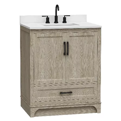 Stratford 36" Freestanding Bathroom Vanity with Carrara Engineered Stone Top and Vitreous China Undermount Sink