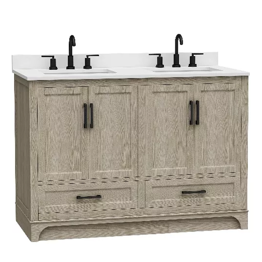 Stratford 48" Freestanding Bathroom Vanity with Carrara Engineered Stone Top and Vitreous China Undermount Sink