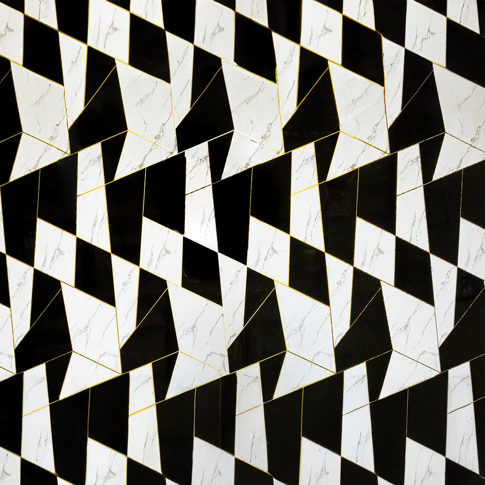 Black & Marble Abstract PVC Shower / Interior Decorative Wall Panel, PVC panel in a marble look finish