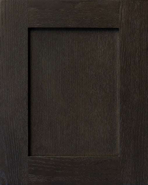 Beaman Oak Frameless Shaker kitchen cabinet door sample in solid oak, European frameless full overlay, BX Collection