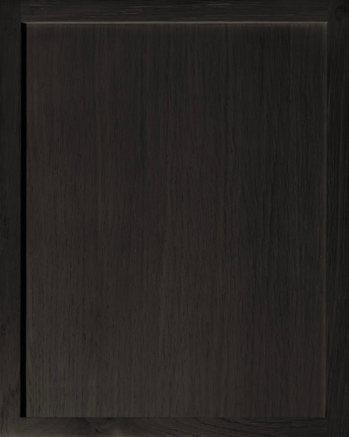 Beaman Oak Slim Frameless Shaker kitchen cabinet door sample in solid oak, European frameless full overlay, BX Collection
