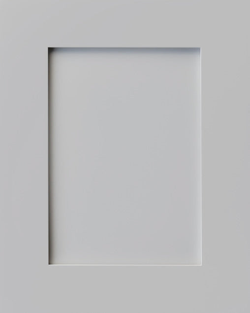 Dove Grey Shaker kitchen cabinet door sample in solid birch, American framed full overlay, BX Collection